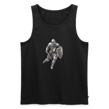 KNIGHT ARMOR SWORD - Men's Premium Organic Tank Top - black - Front - AI Model Male 178 light (178cm)