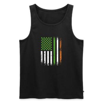 Patriotic Irish American Flag Ireland St. Patricks - Men's Premium Organic Tank Top - black - Front - Michal (187cm)