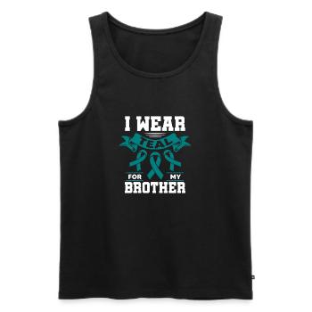 I Wear Teal For My Brother Addiction Recovery - Männer Premium Bio Tank Top - Schwarz - Vorne - Michal (187cm)