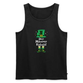 Leprechaun hat for bricklayers for St Patrick's Day - Men's Premium Organic Tank Top - black - Front - Michal (187cm)