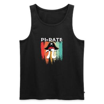Pi-rate - Mathématiques intelligentes et humour pirate Pi Day - Débardeur bio Premium Homme - noir - Devant - AI Model Male 178 light (178cm)