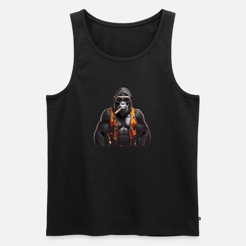 AFFE GORILLA - Männer Premium Bio Tank Top - Schwarz
