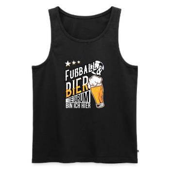 Football and beer, that's why I'm here Gift idea - Men's Premium Organic Tank Top - black - Front - Michal (187cm)