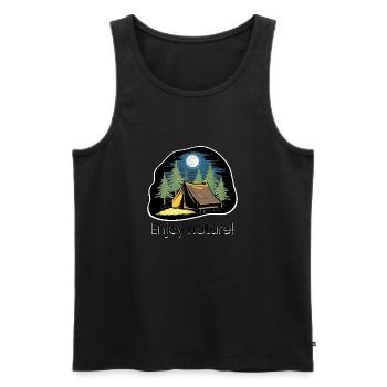 TENTS IN THE WOODS - Men's Premium Organic Tank Top - black - Front - Michal (187cm)