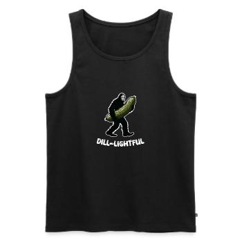 Dill-lightful Pickle Dill Bigfoot Sasquatch Sungl - Men's Premium Organic Tank Top - black - Front - AI Model Male 178 light (178cm)