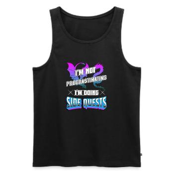 Geschenkidee Gamer Zocker MMORPG Side Quest - Männer Premium Bio Tank Top - Schwarz - Vorne - AI Model Male 178 light (178cm)