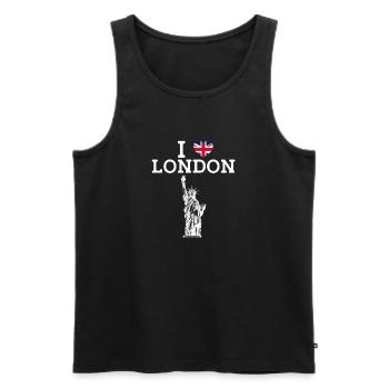 Ich liebe London Freiheitsstatue Paris Frankreich Liebhaber - Männer Premium Bio Tank Top - Schwarz - Vorne - Michal (187cm)