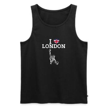 J’aime Londres Statue De La Liberté Paris Coeur Drapeau - Débardeur bio Premium Homme - noir - Devant - Michal (187cm)