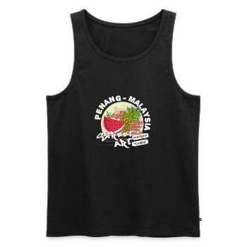 Penang Reisender Asian - Männer Premium Bio Tank Top - Schwarz - Vorne - AI Model Male 178 light (178cm)