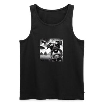 Miniature 2 Schnauzer Funny Graphic Selfie UFOs We - Männer Premium Bio Tank Top - Schwarz - Vorne - Michal (187cm)