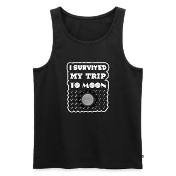 T-shirt I survived my trip to moon 2025 - Men's Premium Organic Tank Top - black - Front - Michal (187cm)