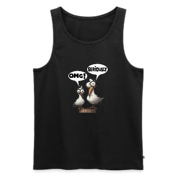 seriously omg Fun Shirt - Men's Premium Organic Tank Top - black - Front - AI Model Male 178 light (178cm)