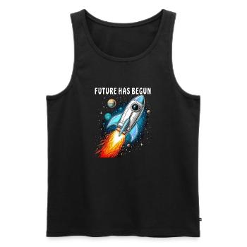 L’AVENIR DE ROCKET MARS A COMMENCÉ - Débardeur bio Premium Homme - noir - Devant - Michal (187cm)