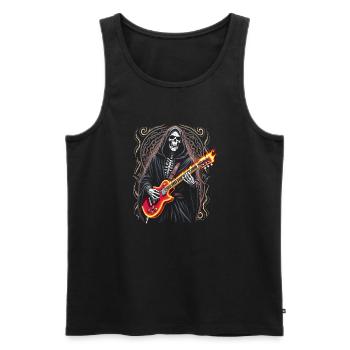 Grim Reaper avec guitare électrique Rock Heavy Metal - Débardeur bio Premium Homme - noir - Devant - AI Model Male 178 light (178cm)