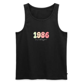 Geburtstag Geburtsjahr 1986 - Männer Premium Bio Tank Top - Schwarz - Vorne - Michal (187cm)