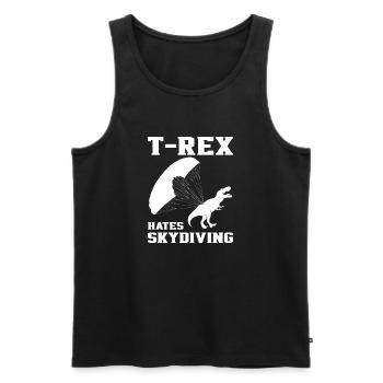 T-Rex déteste le parachutisme dinosaure parachutiste - Débardeur bio Premium Homme - noir - Devant - Michal (187cm)