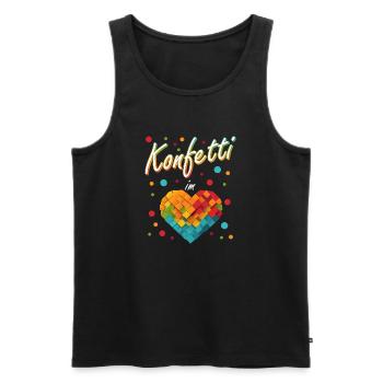 confettis carnaval carnaval design amusant - Débardeur bio Premium Homme - noir - Devant - Michal (187cm)