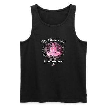 Zen seit 1946 - 79 Jahre innere Ruhe - Männer Premium Bio Tank Top - Schwarz - Vorne - Michal (187cm)
