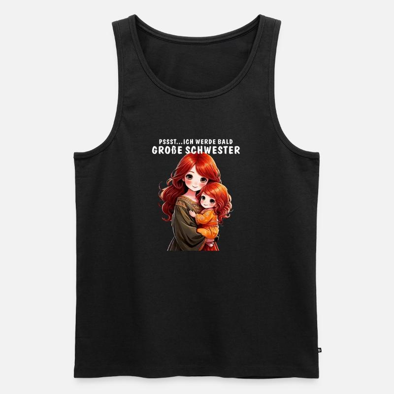 PSSST...ICH WERDE BALD GROßE SCHWESTER - Männer Premium Bio Tank Top - Schwarz