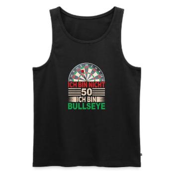 Ich bin nicht 50, ich bin Bullseye – Lustiges Dart - Männer Premium Bio Tank Top - Schwarz - Vorne - AI Model Male 178 light (178cm)
