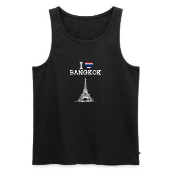 J’aime Bangkok Heart Flag Thailand Tower Lover - Débardeur bio Premium Homme - noir - Devant - Michal (187cm)