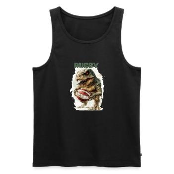 Rugby Dino T Rex - Rugby Team Dinosaurier College - Men's Premium Organic Tank Top - black - Front - AI Model Male 178 light (178cm)