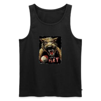 Rugby Irish Wolfhound Joueur Wolf Loup-garou Werwolf - Débardeur bio Premium Homme - noir - Devant - Michal (187cm)