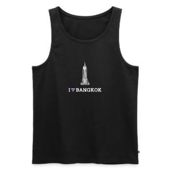 I Love Bangkok Empire Heart Flag Thailand State - Men's Premium Organic Tank Top - black - Front - Michal (187cm)