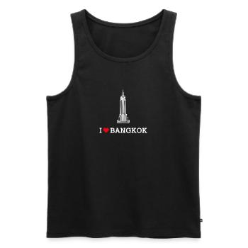 J’aime Bangkok Cool State Thaïlande Lover Heart Pun - Débardeur bio Premium Homme - noir - Devant - Michal (187cm)