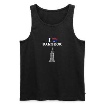 Drapeau du coeur J’aime Bangkok État cool Thaïlande Jeu de mots - Débardeur bio Premium Homme - noir - Devant - Michal (187cm)