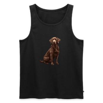 Brown Labrador - Men's Premium Organic Tank Top - black - Front - AI Model Male 178 light (178cm)