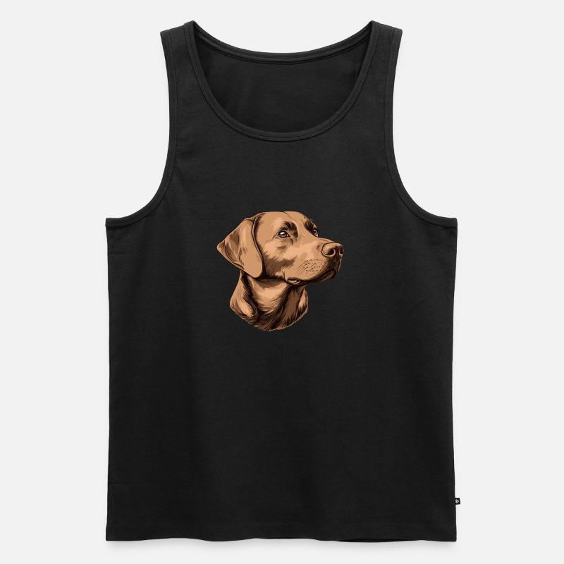 Brauner Labrador - Männer Premium Bio Tank Top - Schwarz