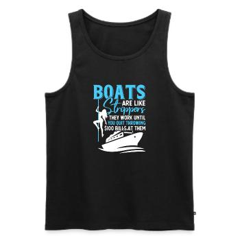 Bateau humoristique et divertissement Motif de slogan - Débardeur bio Premium Homme - noir - Devant - AI Model Male 178 light (178cm)