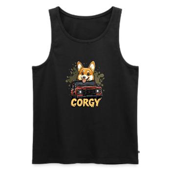Defender Land Corgy Rover Landy 4x4 Landie Queen - Männer Premium Bio Tank Top - Schwarz - Vorne - AI Model Male 178 light (178cm)