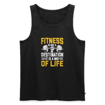 Fitness als Lebensstil - Männer Premium Bio Tank Top - Schwarz - Vorne - Michal (187cm)