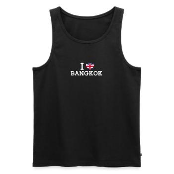 J’aime Bangkok Cool UK Mauvais drapeau Coeur Lover Jeu de mots - Débardeur bio Premium Homme - noir - Devant - Michal (187cm)