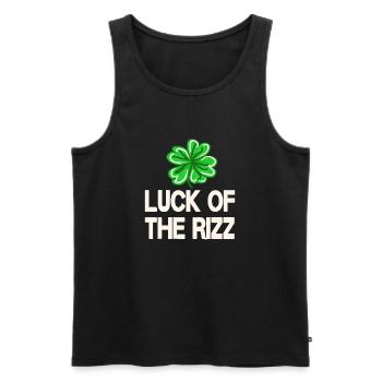 shamrock irish rizz lucky st patricks day - Männer Premium Bio Tank Top - Schwarz - Vorne - AI Model Male 178 light (178cm)
