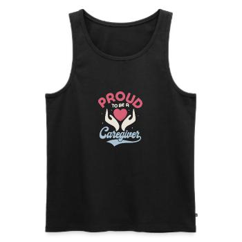 Proud To Be A Caregiver Carer Caregiving - Men's Premium Organic Tank Top - black - Front - AI Model Male 178 light (178cm)