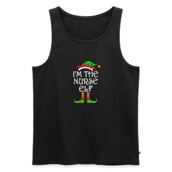 I'm The Nurse Elf Shirt Matching Family Christmas - Men's Premium Organic Tank Top - black - Front - AI Model Male 178 light (178cm)