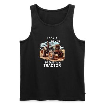 I Don't Snore I Dream I'm A Tractor - Männer Premium Bio Tank Top - Schwarz - Vorne - Michal (187cm)
