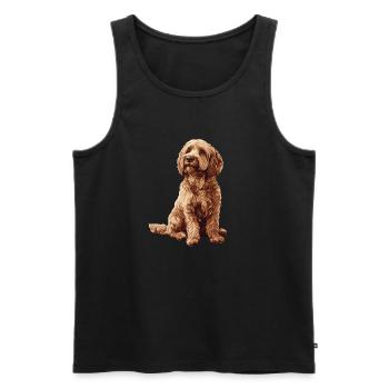 Labradoodle - Men's Premium Organic Tank Top - black - Front - AI Model Male 178 light (178cm)