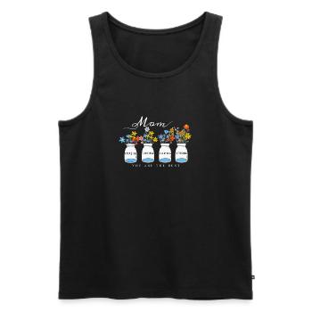 Mom Amazing Loving Caring Strong Floral Design - Männer Premium Bio Tank Top - Schwarz - Vorne - Michal (187cm)