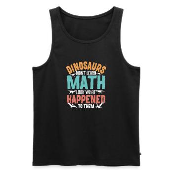 Conception de dinosaure mathématique amusante pour l’enseignant - Débardeur bio Premium Homme - noir - Devant - AI Model Male 178 light (178cm)