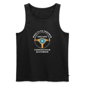DRIVER'S LICENSE PASSED - Men's Premium Organic Tank Top - black - Front - Michal (187cm)