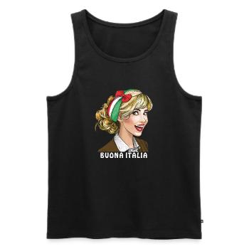 FEMME ITALIE BUONA ITALIA - Débardeur bio Premium Homme - noir - Devant - Michal (187cm)