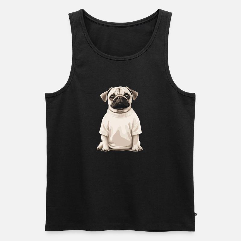 Süßer Mops - Männer Premium Bio Tank Top - Schwarz