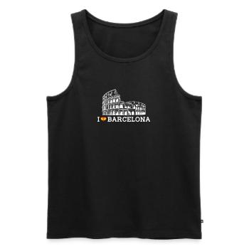 J’aime Barcelone Cool Espagne Lover Coeur Drapeau Jeu de mots - Débardeur bio Premium Homme - noir - Devant - Michal (187cm)