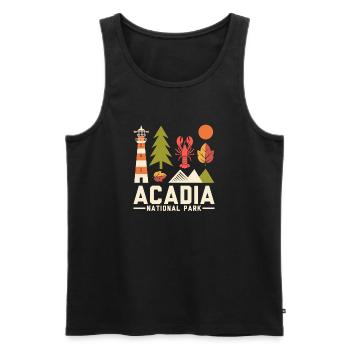 Acadia National Park Retro Design - Men's Premium Organic Tank Top - black - Front - AI Model Male 178 light (178cm)