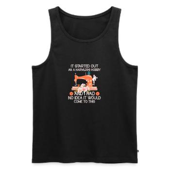 It Started Out As A Harmless Hobby Quilting Quilt - Men's Premium Organic Tank Top - black - Front - AI Model Male 178 light (178cm)
