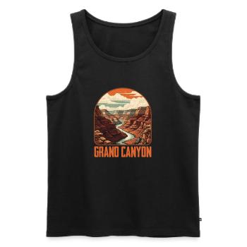 Grand Canyon Vintage Nature Design - Men's Premium Organic Tank Top - black - Front - Michal (187cm)